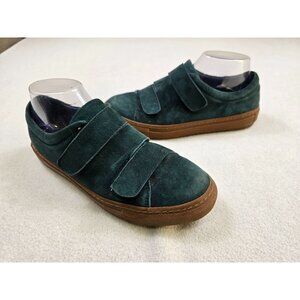 Hotic Emerald Green Suede Velcro Strap Sneakers For Women Size 39